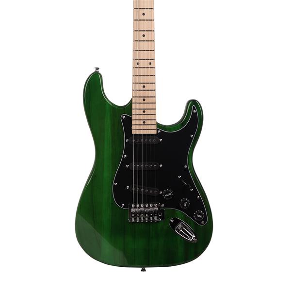ST Stylish Electric Guitar with Black Pickguard Green