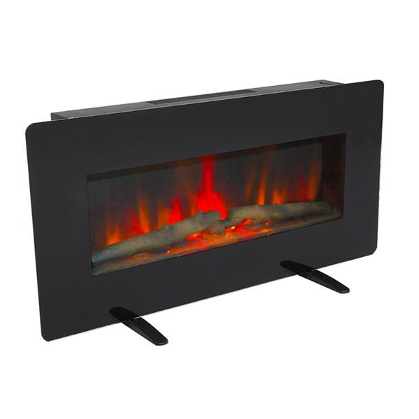 SF311-36G 36 Inch 1400W Wall Hanging / Fireplace Single Color / Fake Wood / Heating Wire / With Small Remote Control Black