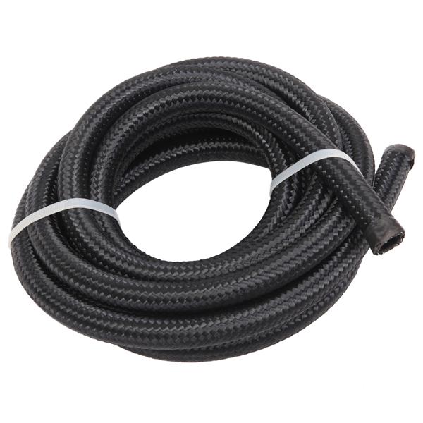 8AN 12-Foot Universal Black Fuel Hose   6 Black Connectors