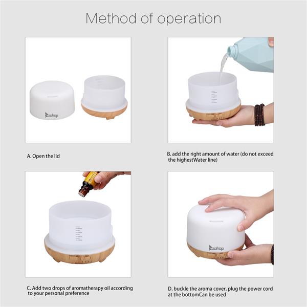 110V 450ML 2249YK With White Remote Control Color cycling Aromatherapy Oil Diffuser / Portable Ultrasonic Diffuser / Cold Mist Humidifier