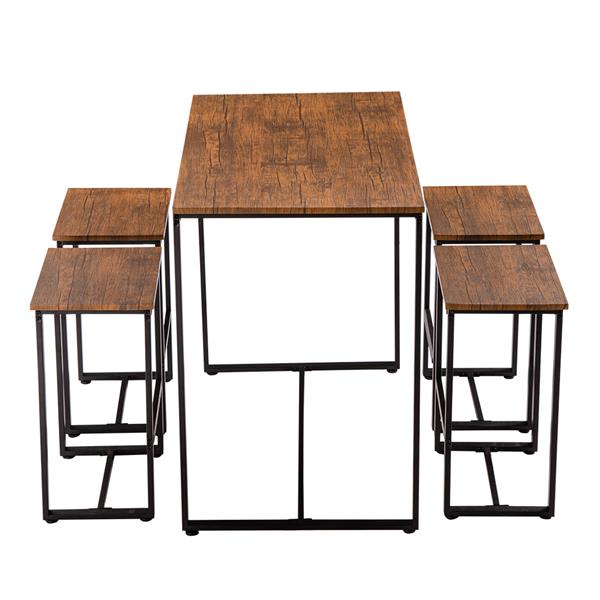 Simple Eucalyptus Pattern 87cm High Bar Table And Chair Set Of 5 [100 x 60 x 87cm]