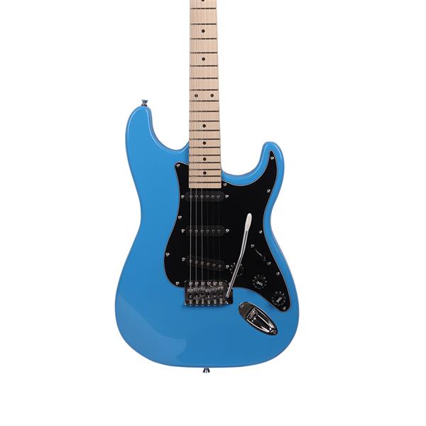 [Do Not Sell on Amazon]Glarry GST Stylish Electric Guitar Kit with Black Pickguard Sky Blue