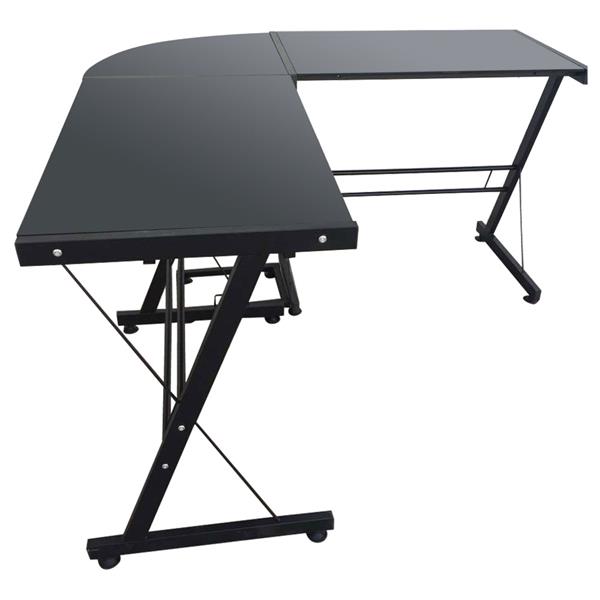 L-Shaped Durable Stalinite Splicing Computer Desk 402C Black