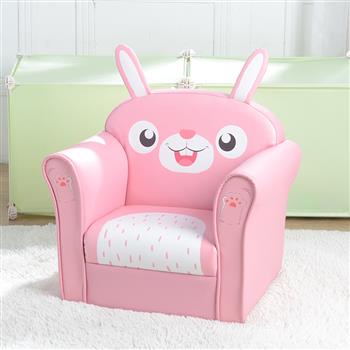 Children\\'s Single Sofa Cute Series Rabbit Model American Standard Pu Dark Pink