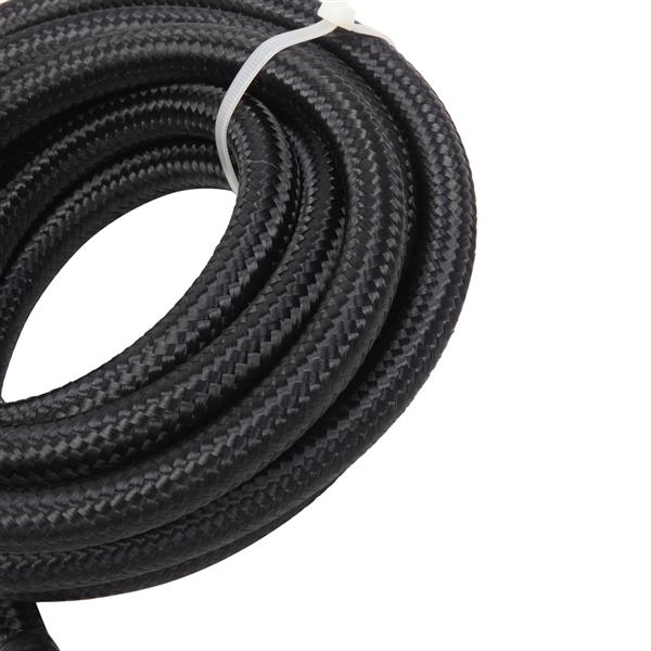 8AN 12-Foot Universal Black Fuel Hose   6 Black Connectors