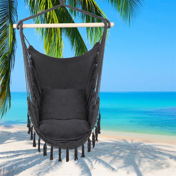 1.5*1.2m Tassel Plus Pillow Hanging Chair Gray