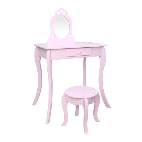 Children's Single Mirror Single Draw Curved Foot Dresser Purple