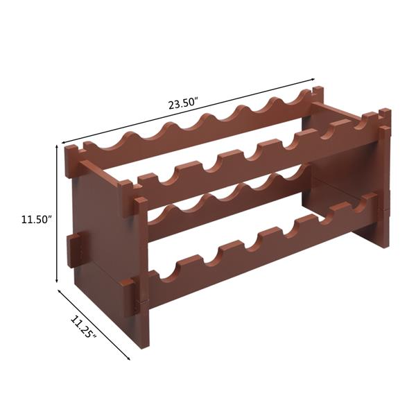 2-Tier Stackable Wine Rack, Holds 12 Bottles, Classic Style Wine Racks for Bottles, Perfect for Bar, Wine Cellar, Basement, Cabinet