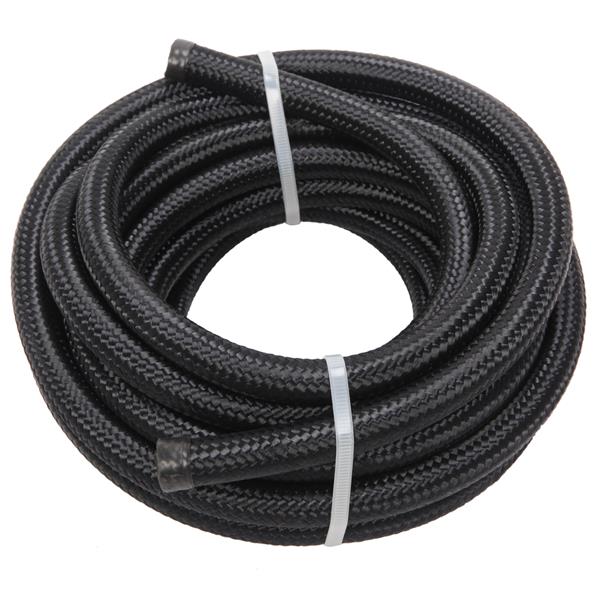 6AN 20-Foot Universal Black Fuel Pipe   10 Black Connectors