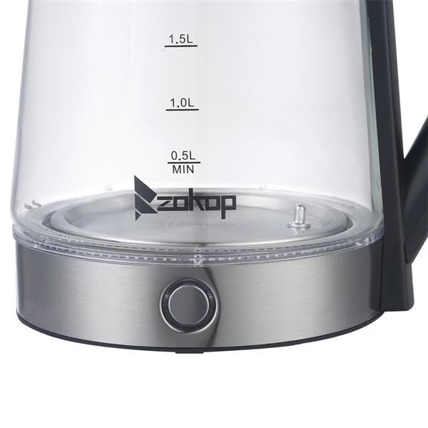 HD-2005D 220V 2200W 2.5L Blue Glass Electric Kettle with Filter