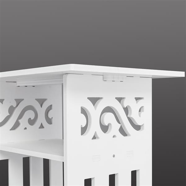 Wood Plastic Board 3-storey Locker Bedside Cabinet Tea Table Coffee Table White