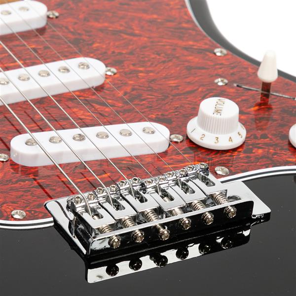 ST3 Stylish Pearl-shaped Pickguard Electric Guitar Black & Red