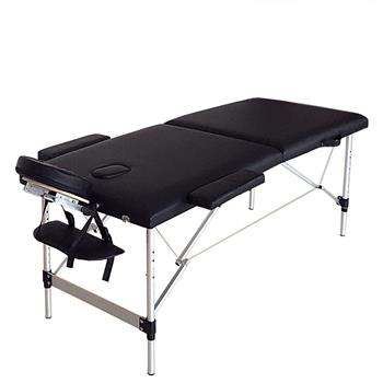2 Sections Folding Portable SPA Bodybuilding Massage Table Black