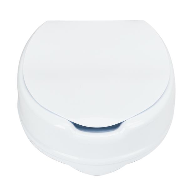 4" High Quality Elevated Toilet Seat with Cover White