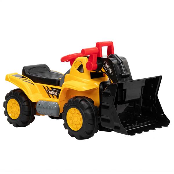 Children's Bulldozer Toy Car without Power   Two Plastic Simulation Stones and A Hat