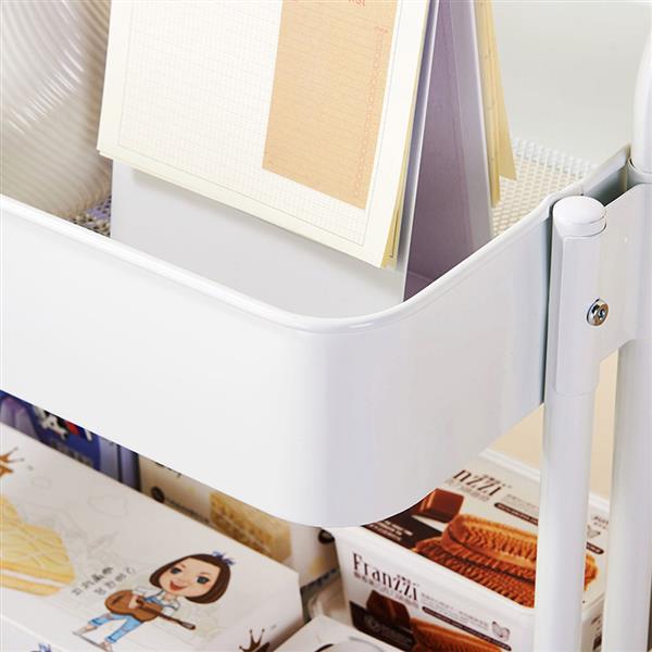 3-Tier Home Kitchen Storage Utility cart-White