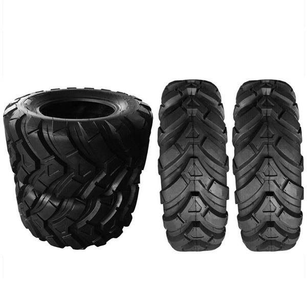 Pair ATV Tires Tubeless Rubber black tires millionparts 25x8-12 Dimensions 635mm