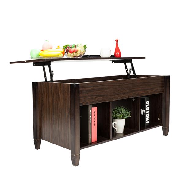 Lift Top Coffee Table Modern Furniture Hidden Compartment and Lift Tabletop Brown