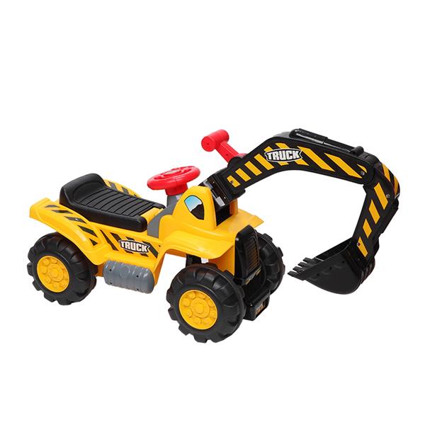 Children's Excavator Toy Car Without Power   Two Plastic Artificial Stones, A Hat