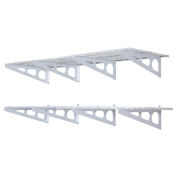 2-Pack 2x6ft 24-inch-by-72-inch Wall Shelf Garage Storage Rack Floating Shelves White