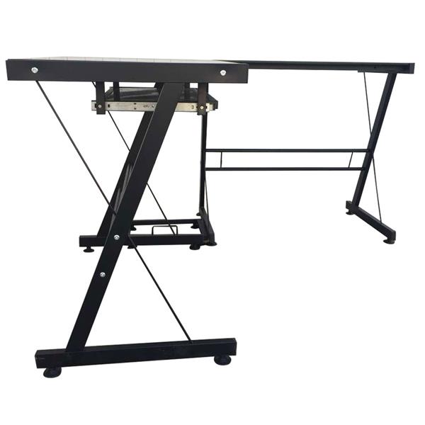 L-Shaped Durable Stalinite Splicing Computer Desk 402C Black