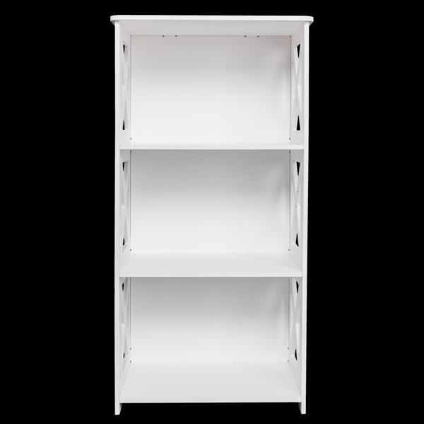 Wood-plastic Board Three Tiers Triangle Storage Rack White