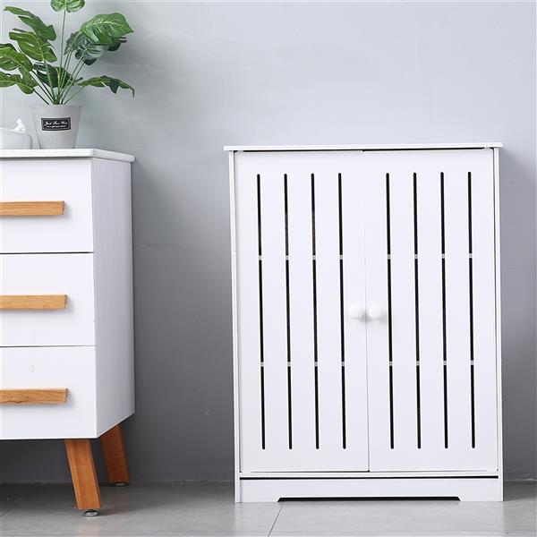 Double Door Three-Layer 80cm High Storage Cabinet PVC (63x31x80)cm