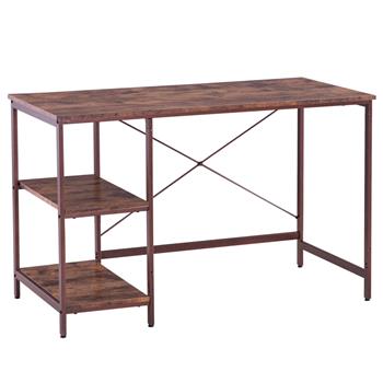 (120 x 60 x 75cm) Industrial Style Three Layers Table Black Walnut Color