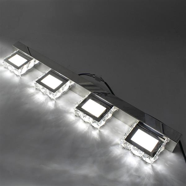 6W ZC001206 Double Lamp Crystal Surface Bathroom Bedroom Lamp White Light Silver