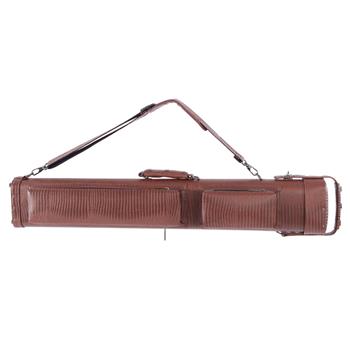 62638-469 1/2 8-Hole Plastic Leather Professional Pool Cue Case 34 inch Brown