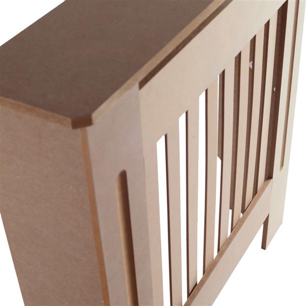 Simple Traditional Design Ventilated E1 MDF Board Vertical Stripe Pattern Radiator Cover Wood Color S