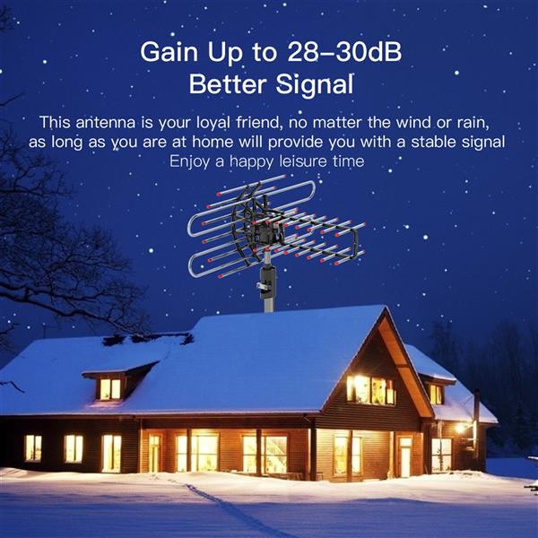 TA-851 Plus 360°Rotation UV Dual Frequency 45-860MHz 22-38dB 42.65ft cable Outdoor Antenna