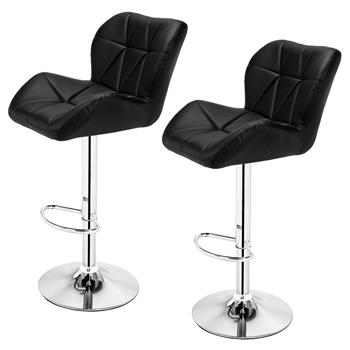 2pcs SSJ-275 Oblique Checks Bar Stool Black