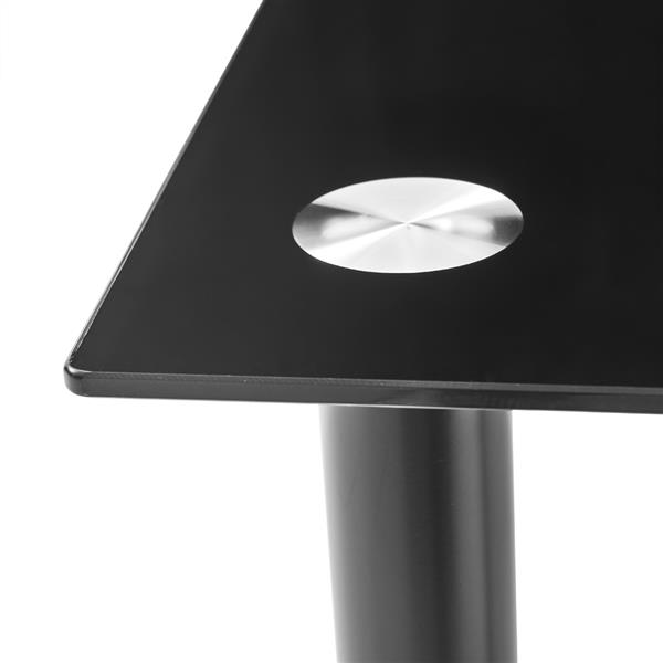 120*70*75CM DA154 Simple Round Tube Table Leg Table Black