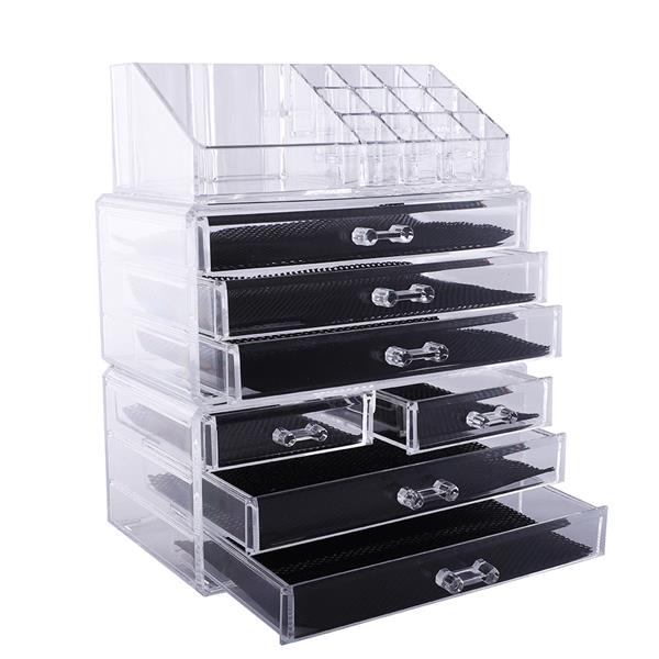 SF-1122-1 Cosmetics Storage Rack with 2 Small & 5 Large Drawers Transparent