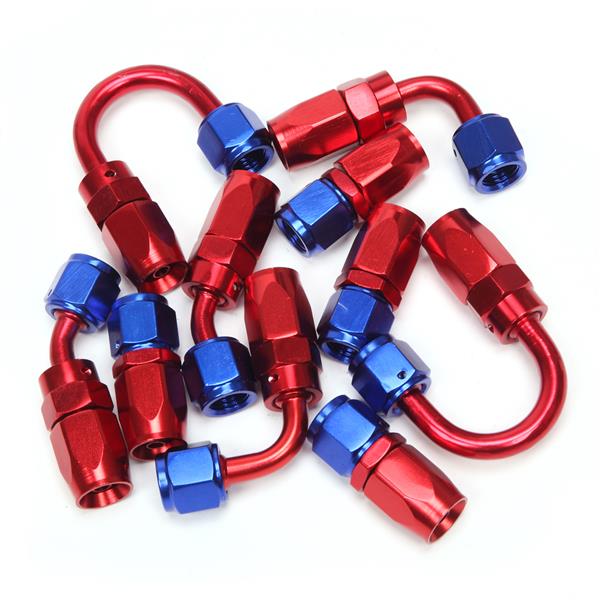 4AN 20-Foot Universal Silver Fuel Pipe   10 Red and Blue Connectors