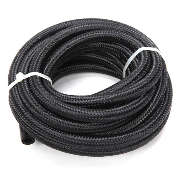 6AN 20-Foot Universal Black Fuel Pipe   10 Black Connectors