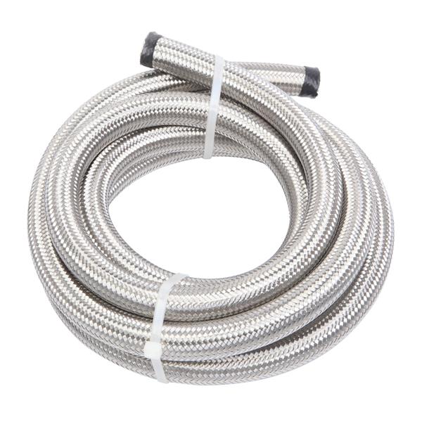 10AN 10-Foot Universal Stainless Steel Braided Fuel Hose Silver