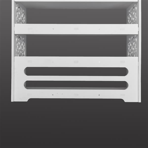 Wood-plastic Board Six Tiers Carved Shoe Rack White B