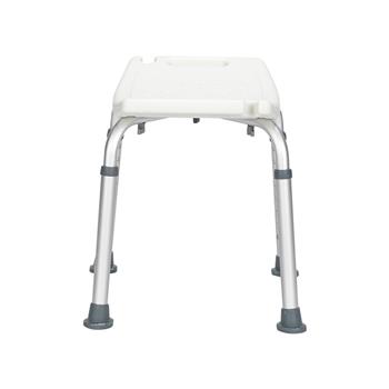 Aluminum Alloy Lift Bath Chair 8 Files PE Bench Rubber Mat White