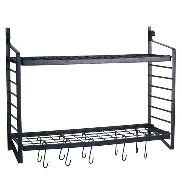 2-Tiered Wall Mounted Pot Rack