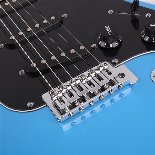 [Do Not Sell on Amazon]Glarry GST Stylish Electric Guitar Kit with Black Pickguard Sky Blue