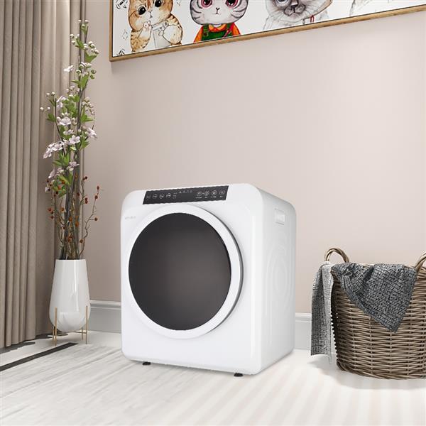 GDZ60-618E Upgraded LCD Screen   Ultraviolet Sterilization Household Dryer 6kg Drum Dryer   2 Pieces Of Filter Cotton-White