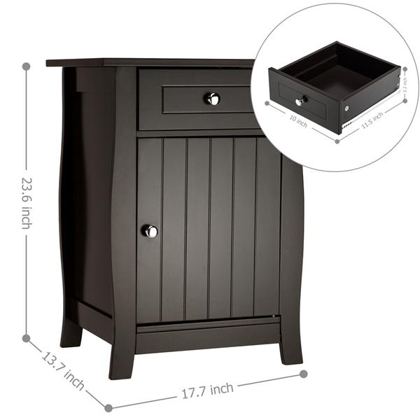 FCH Brown Painted Single Door One Pump Bedside Cabinet