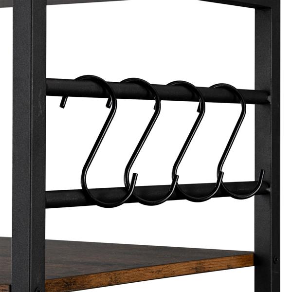 HODELY 5-Layer MDF With Cabinets Industrial Style Wrought Iron Kitchen Rack