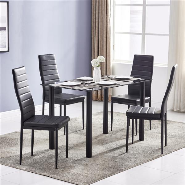 120*70*75CM DA154 Simple Round Tube Table Leg Table Black