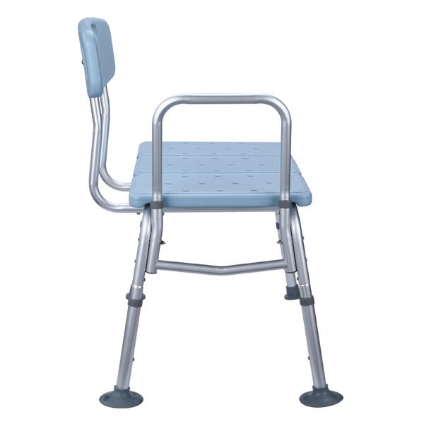 3 Blow Molding Plates Aluminium Alloy Elderly Bath Chair BLUE