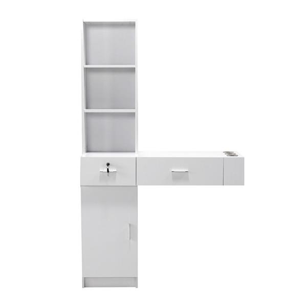 Wall Mount Beauty Salon Spa Mirrors Station Hair Styling Station Desk White