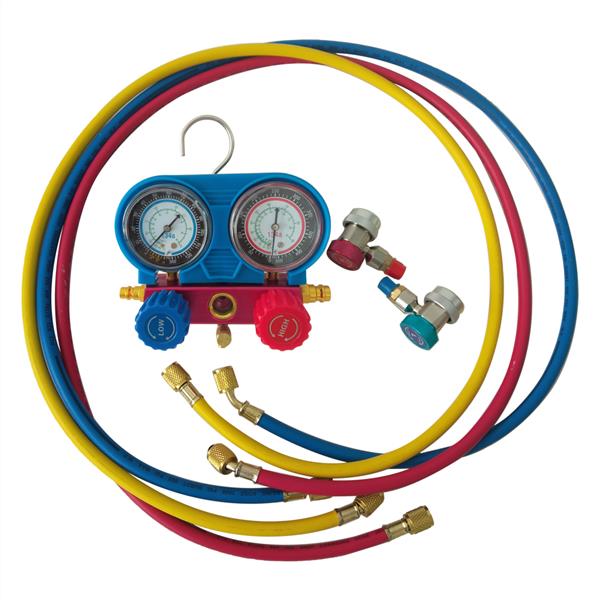 R134A Manifold Gauge Set AC A/C 5FT Colored Hose Air Conditioner