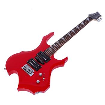 Novice Flame Shaped Electric Guitar HSH Pickup   Bag   Strap   Paddle   Rocker   Cable   Wrench Tool Red